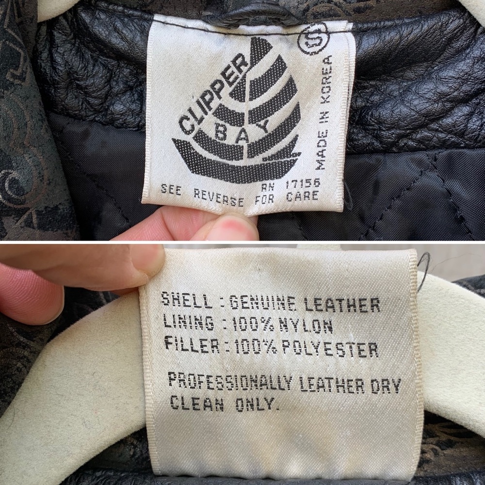 Vintage genuine leather jacket, unique pattern - Picture 8 of 8